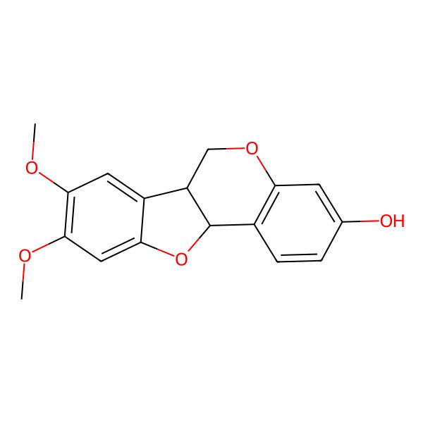 2D Structure of (6aR,11aR)-8,9-dimethoxy-6a,11a-dihydro-6H-[1]benzofuro[3,2-c]chromen-3-ol
