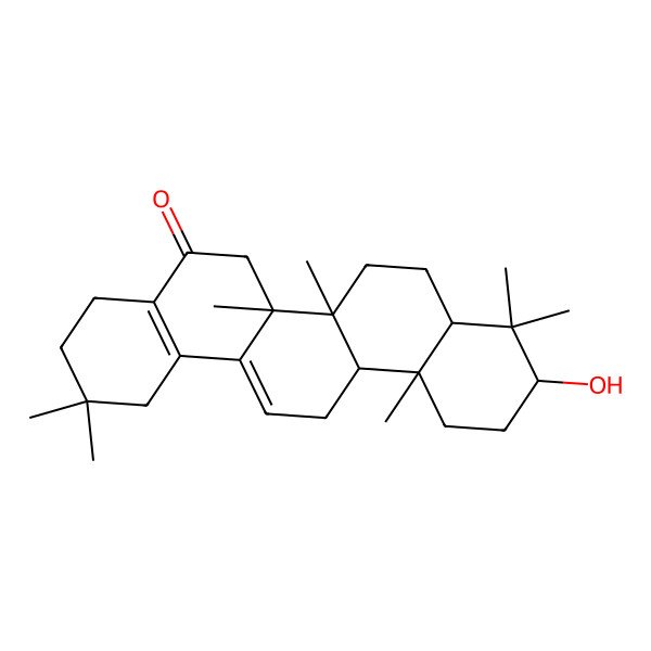 2D Structure of (6aS)-10-hydroxy-2,2,6a,6b,9,9,12a-heptamethyl-1,3,4,6,6a,7,8,8a,10,11,12,13-dodecahydropicen-5-one