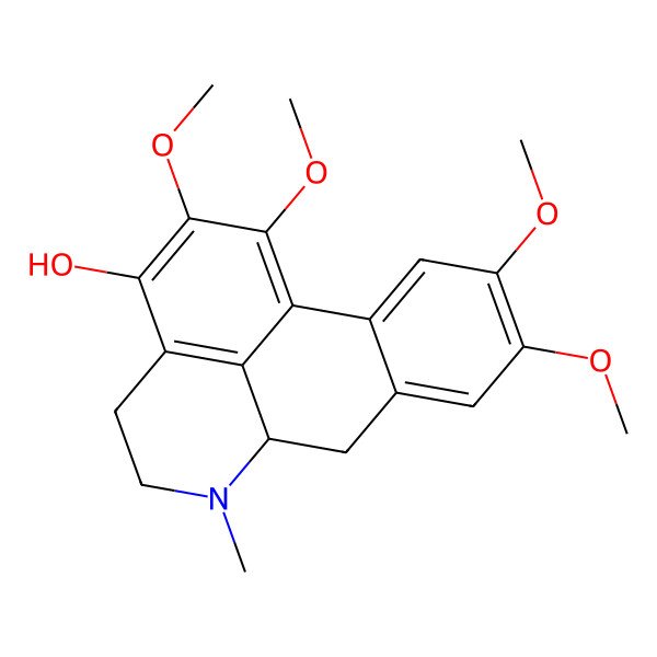 2D Structure of (6aS)-1,2,9,10-tetramethoxy-6-methyl-5,6,6a,7-tetrahydro-4H-dibenzo[de,g]quinolin-3-ol