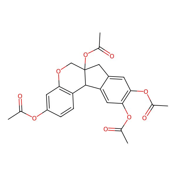 2D Structure of [(6aS,11bR)-6a,9,10-triacetyloxy-7,11b-dihydro-6H-indeno[2,1-c]chromen-3-yl] acetate