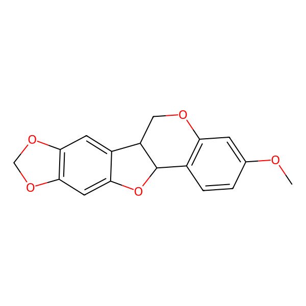 2D Structure of (6aS,12aS)-6abeta,12abeta-Dihydro-3-methoxy-6H-[1,3]dioxolo[5,6]benzofuro[3,2-c][1]benzopyran