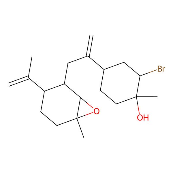 2D Structure of (1S,2R,4R)-2-bromo-1-methyl-4-[3-[(1R,2R,3S,6S)-6-methyl-3-prop-1-en-2-yl-7-oxabicyclo[4.1.0]heptan-2-yl]prop-1-en-2-yl]cyclohexan-1-ol