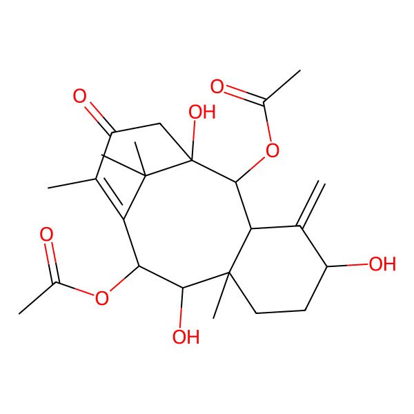 2D Structure of [(1S,2S,3R,5S,8R,9R,10R)-2-acetyloxy-1,5,9-trihydroxy-8,12,15,15-tetramethyl-4-methylidene-13-oxo-10-tricyclo[9.3.1.03,8]pentadec-11-enyl] acetate