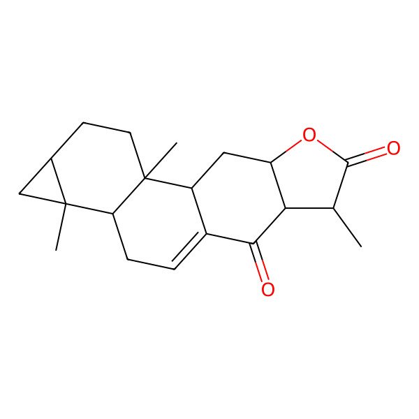 2D Structure of (1S,2R,5R,7S,8R,13R,14R,17R)-2,7,14-trimethyl-16-oxapentacyclo[9.7.0.02,8.05,7.013,17]octadec-10-ene-12,15-dione