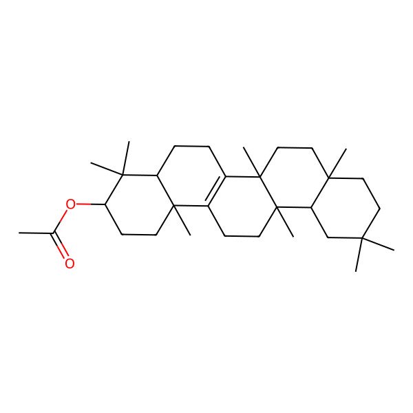 2D Structure of (4,4,6a,6b,8a,11,11,14b-Octamethyl-1,2,3,4a,5,6,7,8,9,10,12,12a,13,14-tetradecahydropicen-3-yl) acetate