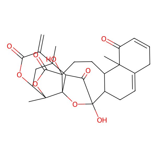 2D Structure of (1S,2S,5S,6R,14R,22R)-5,18-dihydroxy-1,14,21-trimethyl-25-methylidene-4,20,23-trioxaheptacyclo[20.3.1.12,5.03,18.03,21.06,15.09,14]heptacosa-8,11-diene-13,19,24,27-tetrone
