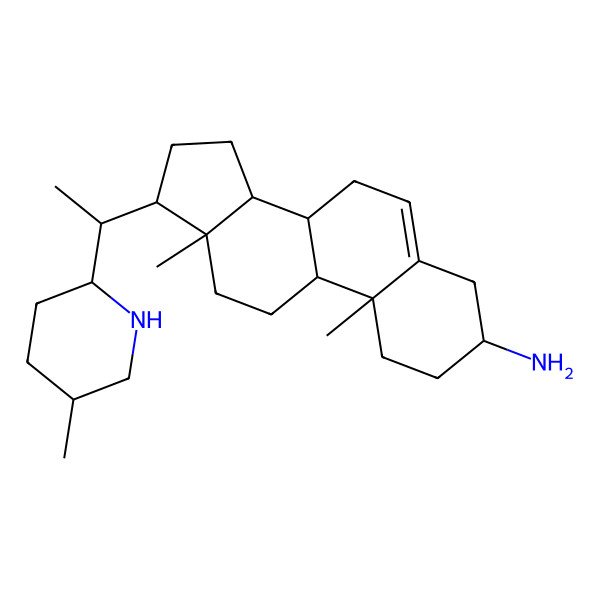 2D Structure of (3S,8S,9S,10R,13S,14S,17R)-10,13-dimethyl-17-[(1S)-1-[(2R,5S)-5-methylpiperidin-2-yl]ethyl]-2,3,4,7,8,9,11,12,14,15,16,17-dodecahydro-1H-cyclopenta[a]phenanthren-3-amine