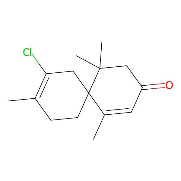 2D Structure of (6R)-10-chloro-1,5,5,9-tetramethylspiro[5.5]undeca-1,9-dien-3-one