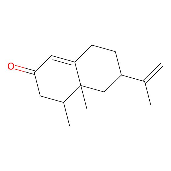 2D Structure of (6R)-4,4a-dimethyl-6-prop-1-en-2-yl-3,4,5,6,7,8-hexahydronaphthalen-2-one