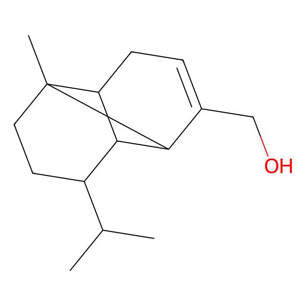 2D Structure of [(6R,7R,8S)-1-methyl-8-propan-2-yl-3-tricyclo[4.4.0.02,7]dec-3-enyl]methanol