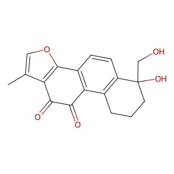 2D Structure of (6S)-6,7,8,9-Tetrahydro-6-hydroxy-6-hydroxymethyl-1-methylphenanthro(1,2-b)furan-10,11-dione