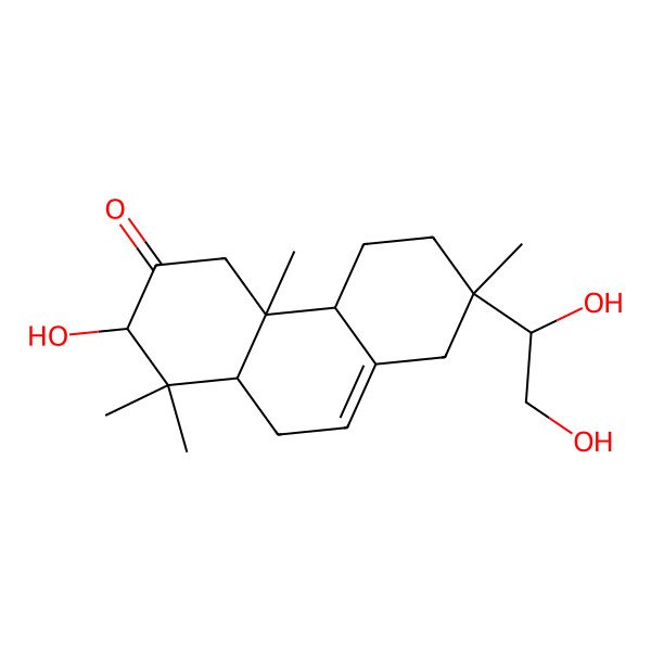 2D Structure of 7-(1,2-Dihydroxyethyl)-2-hydroxy-1,1,4a,7-tetramethyl-2,4,4b,5,6,8,10,10a-octahydrophenanthren-3-one