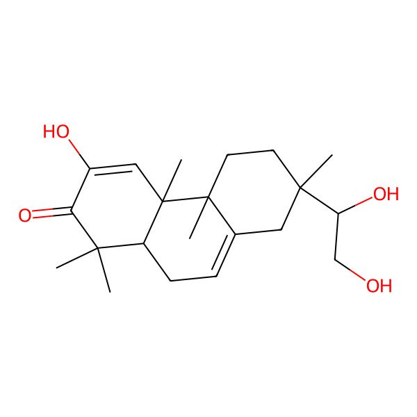 2D Structure of 7-(1,2-dihydroxyethyl)-3-hydroxy-1,1,4a,4b,7-pentamethyl-6,8,10,10a-tetrahydro-5H-phenanthren-2-one 2D Structure of 7-(1,2-dihydroxyethyl)-3-hydroxy-1,1,4a,4b,7-pentamethyl-6,8,10,10a-tetrahydro-5H-phenanthren-2-one