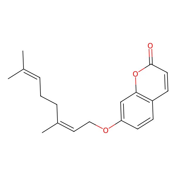 2D Structure of 7-[(2Z)-3,7-dimethylocta-2,6-dienoxy]chromen-2-one