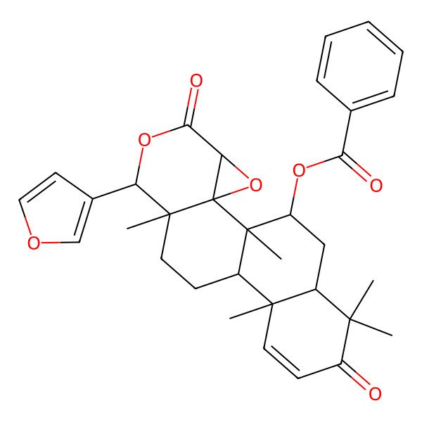 2D Structure of 7-Deacetyl-7-benzoylgedunin 2D Structure of 7-Deacetyl-7-benzoylgedunin