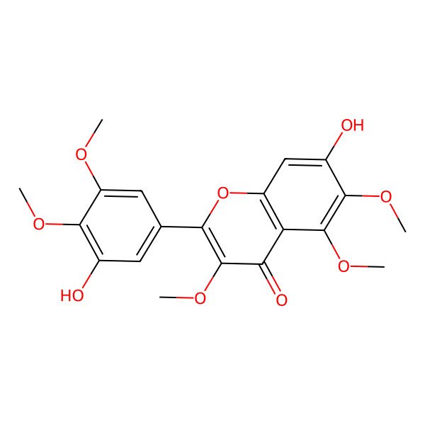 2D Structure of 7-Hydroxy-2-(3-hydroxy-4,5-dimethoxyphenyl)-3,5,6-trimethoxychromen-4-one