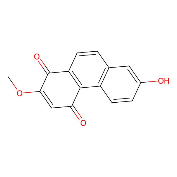 2D Structure of 7-Hydroxy-2-methoxyphenanthrene-1,4-dione