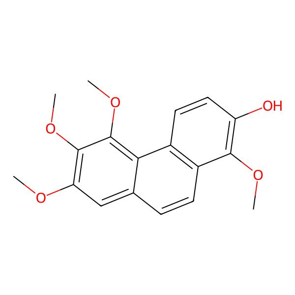 2D Structure of 7-Hydroxy-2,3,4,8-tetramethoxyphenanthrene 2D Structure of 7-Hydroxy-2,3,4,8-tetramethoxyphenanthrene