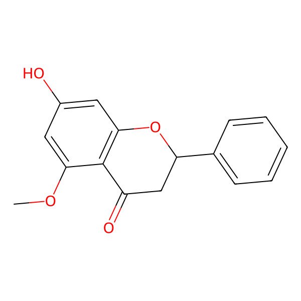 2D Structure of 7-Hydroxy-5-methoxy-2-phenylchroman-4-one