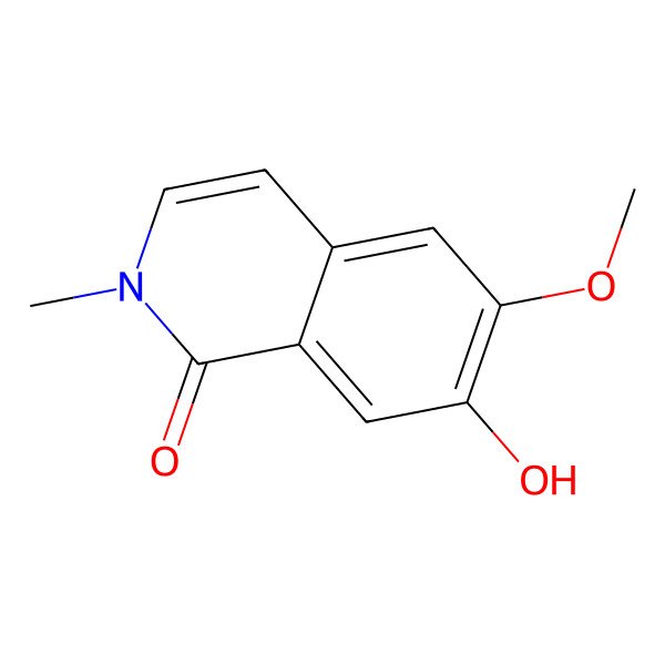 2D Structure of 7-Hydroxy-6-methoxy-2-methylisoquinolin-1-one