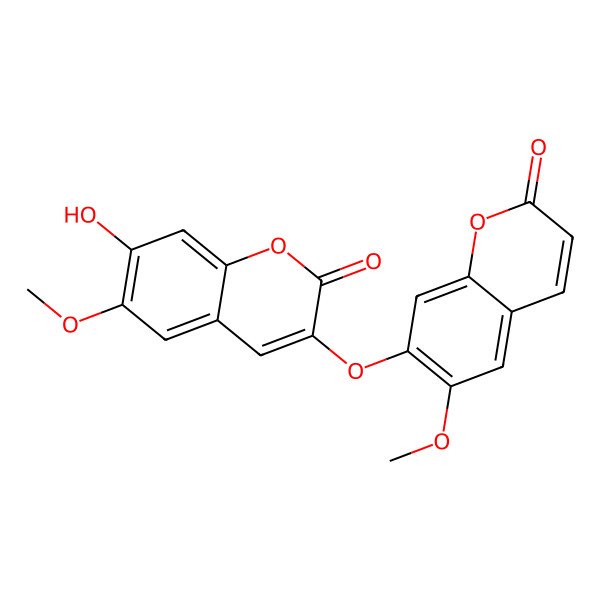 2D Structure of 7-Hydroxy-6-methoxy-3-(6-methoxy-2-oxochromen-7-yl)oxychromen-2-one