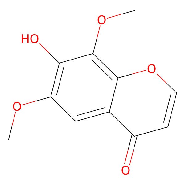 2D Structure of 7-Hydroxy-6,8-dimethoxychromen-4-one