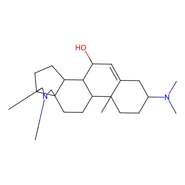 2D Structure of (1R,2S,5S,6S,9R,12S,13R,16S,20S)-16-(dimethylamino)-6,7,13-trimethyl-7-azapentacyclo[10.8.0.02,9.05,9.013,18]icos-18-en-20-ol