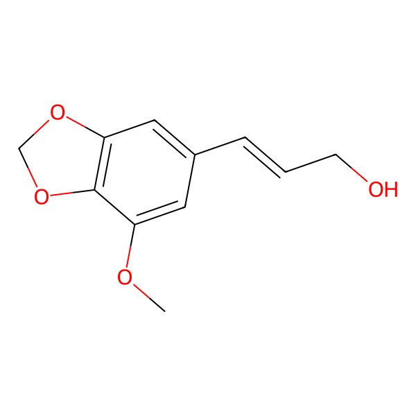 2D Structure of 7-Methoxy-5-(3-hydroxy-1-propenyl)-1,3-benzodioxole