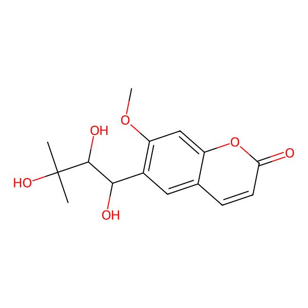 2D Structure of 7-methoxy-6-[(1S,2S)-1,2,3-trihydroxy-3-methylbutyl]chromen-2-one