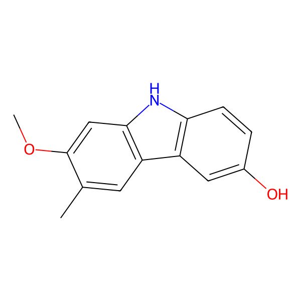 2D Structure of 7-Methoxy-6-methyl-9H-carbazol-3-ol