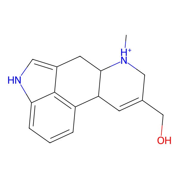 2D Structure of (7-methyl-4,6,6a,7,8,10a-hexahydroindolo[4,3-fg]quinolin-7-ium-9-yl)methanol
