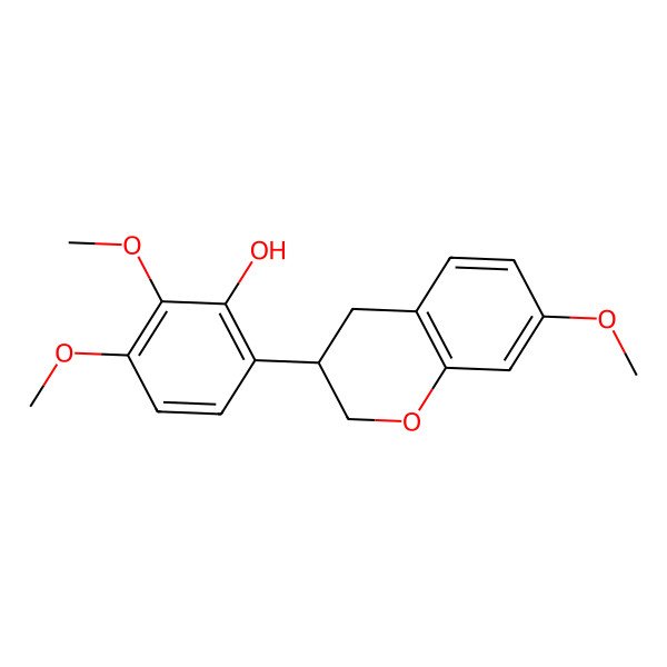 2D Structure of (R)-2,3-Dimethoxy-6-(7-methoxychroman-3-yl)phenol 2D Structure of (R)-2,3-Dimethoxy-6-(7-methoxychroman-3-yl)phenol