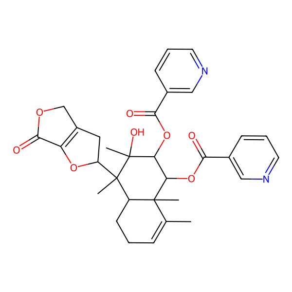 2D Structure of 7-O-Nicotinoyl scutebarbatine H, (rel) 2D Structure of 7-O-Nicotinoyl scutebarbatine H, (rel)