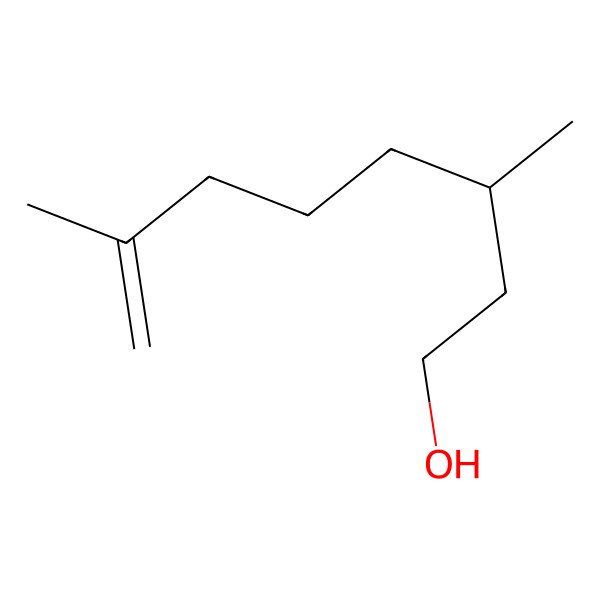 2D Structure of 7-Octen-1-ol, 3,7-dimethyl-, (S)-