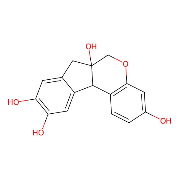 2D Structure of 7,11b-Dihydrobenz(b)indeno(1,2-d)pyran-3,6a,9,10(6H)-tetrol