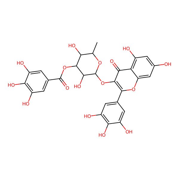 2D Structure of [(2R,3S,4S,5R,6R)-2-[5,7-dihydroxy-4-oxo-2-(3,4,5-trihydroxyphenyl)chromen-3-yl]oxy-3,5-dihydroxy-6-methyloxan-4-yl] 3,4,5-trihydroxybenzoate