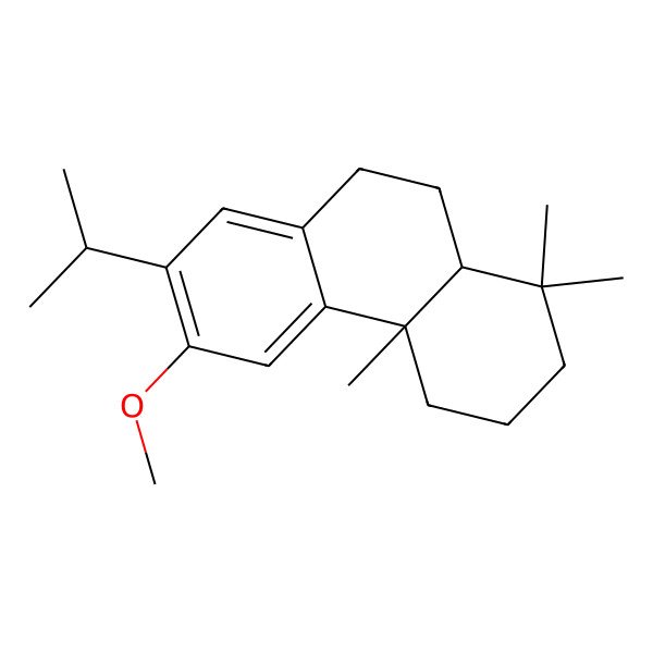 2D Structure of Phenanthrene, 1,2,3,4,4a,9,10,10a-octahydro-6-methoxy-1,1,4a-trimethyl-7-(1-methylethyl)-, (4aS-trans)- 2D Structure of Phenanthrene, 1,2,3,4,4a,9,10,10a-octahydro-6-methoxy-1,1,4a-trimethyl-7-(1-methylethyl)-, (4aS-trans)-