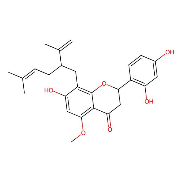 2D Structure of 7,2',4'-Trihydroxy-8-lavandulyl-5-methoxyflavanone
