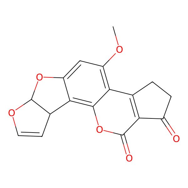 2D Structure of (3R,7S)-11-methoxy-6,8,19-trioxapentacyclo[10.7.0.02,9.03,7.013,17]nonadeca-1,4,9,11,13(17)-pentaene-16,18-dione