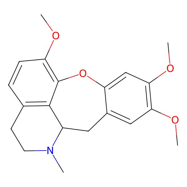 2D Structure of 5,6,17-Trimethoxy-11-methyl-2-oxa-11-azatetracyclo[8.7.1.03,8.014,18]octadeca-1(17),3,5,7,14(18),15-hexaene