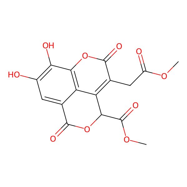 2D Structure of methyl (6S)-11,12-dihydroxy-4-(2-methoxy-2-oxoethyl)-3,8-dioxo-2,7-dioxatricyclo[7.3.1.05,13]trideca-1(13),4,9,11-tetraene-6-carboxylate