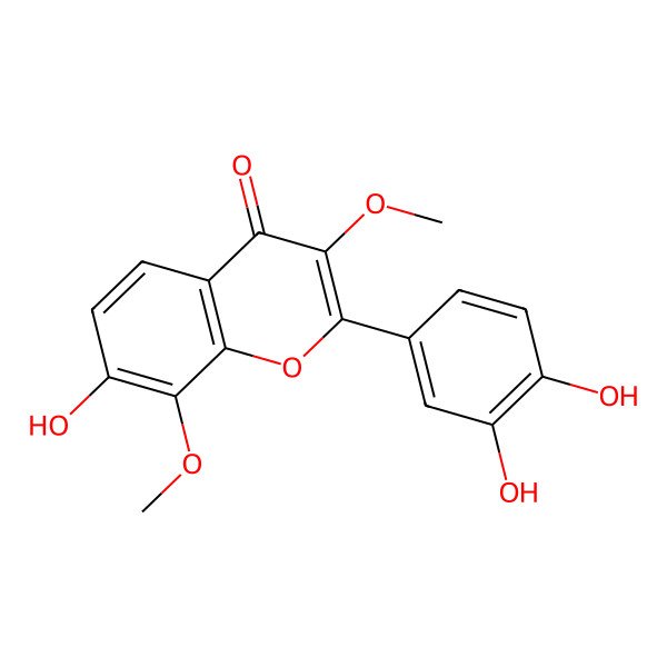 2D Structure of 7,3',4'-Trihydroxy-3,8-dimethoxyflavone