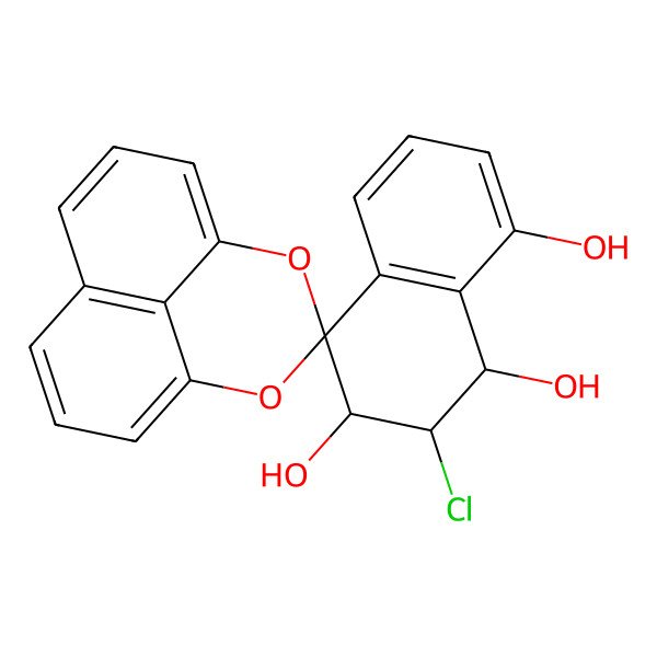 2D Structure of (1S,2R,3S)-2-chlorospiro[2,3-dihydro-1H-naphthalene-4,3'-2,4-dioxatricyclo[7.3.1.05,13]trideca-1(12),5,7,9(13),10-pentaene]-1,3,8-triol