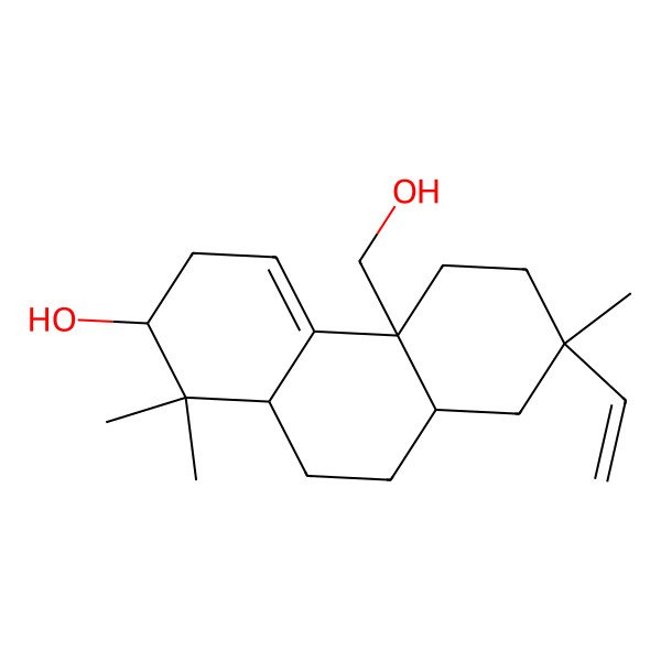 2D Structure of (2S,4bS,7R,8aR,10aR)-7-ethenyl-4b-(hydroxymethyl)-1,1,7-trimethyl-3,5,6,8,8a,9,10,10a-octahydro-2H-phenanthren-2-ol