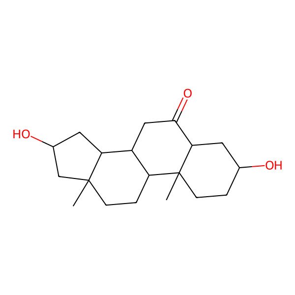 2D Structure of (3S,5S,8S,9S,10R,13R,14S,16S)-3,16-dihydroxy-10,13-dimethyl-1,2,3,4,5,7,8,9,11,12,14,15,16,17-tetradecahydrocyclopenta[a]phenanthren-6-one
