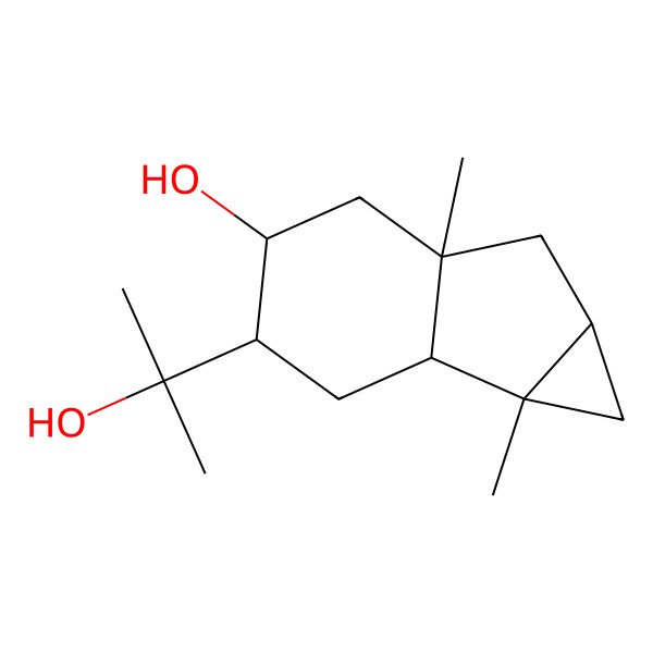 2D Structure of (1aS,1bS,3R,4R,5aS,6aS)-3-(2-hydroxypropan-2-yl)-1a,5a-dimethyl-1,1b,2,3,4,5,6,6a-octahydrocyclopropa[a]inden-4-ol