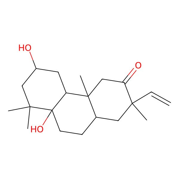 2D Structure of (6S)-2-ethenyl-6,8a-dihydroxy-2,4a,8,8-tetramethyl-4,4b,5,6,7,9,10,10a-octahydro-1H-phenanthren-3-one 2D Structure of (6S)-2-ethenyl-6,8a-dihydroxy-2,4a,8,8-tetramethyl-4,4b,5,6,7,9,10,10a-octahydro-1H-phenanthren-3-one