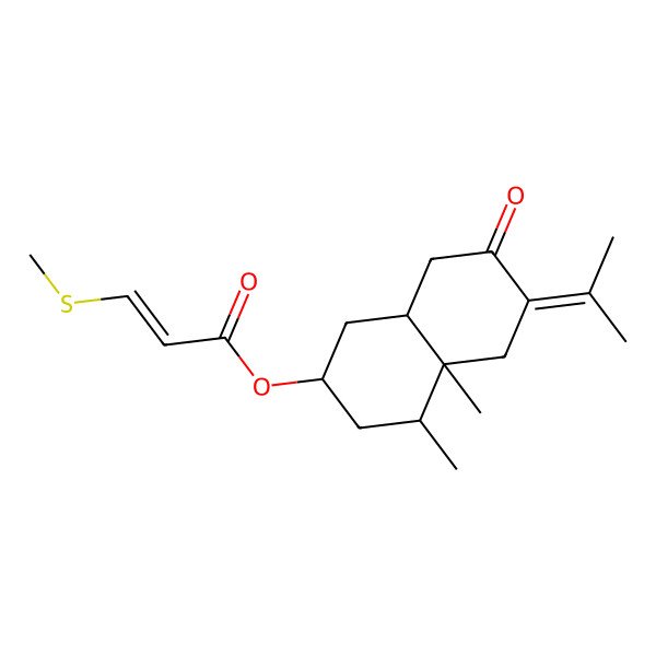 2D Structure of [(4S,4aR,8aR)-4,4a-dimethyl-7-oxo-6-propan-2-ylidene-2,3,4,5,8,8a-hexahydro-1H-naphthalen-2-yl] (Z)-3-methylsulfanylprop-2-enoate