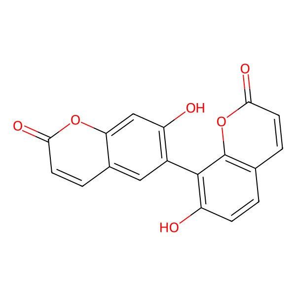 2D Structure of 7,7'-Dihydroxy-6,8'-bicoumarin 2D Structure of 7,7'-Dihydroxy-6,8'-bicoumarin