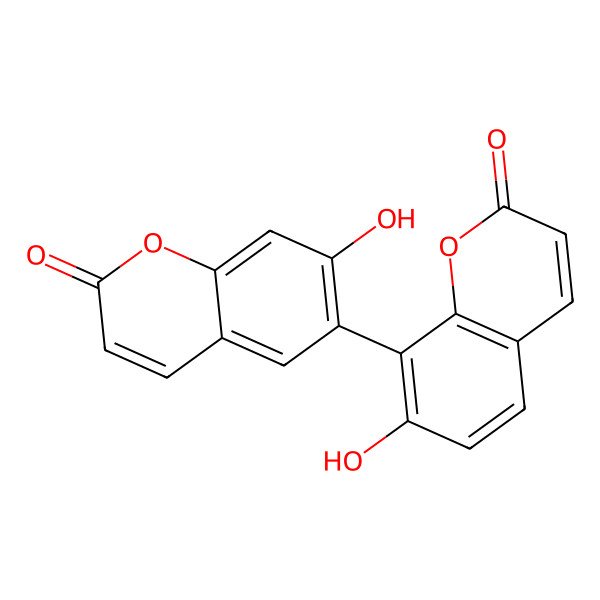 2D Structure of 7,7'-Dihydroxy-6,8'-bicoumarin